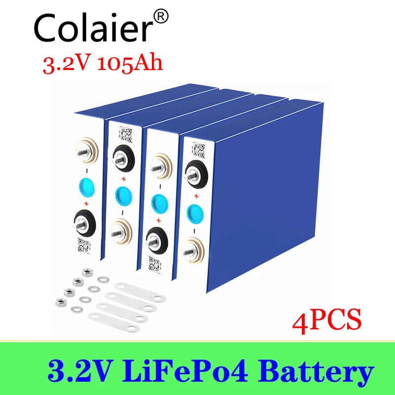 4 шт. Colaier 3 2 V 90Ah 100Ah 105Ah LiFePO4 батареи могут образоваться 12V литиевая батарея с низким