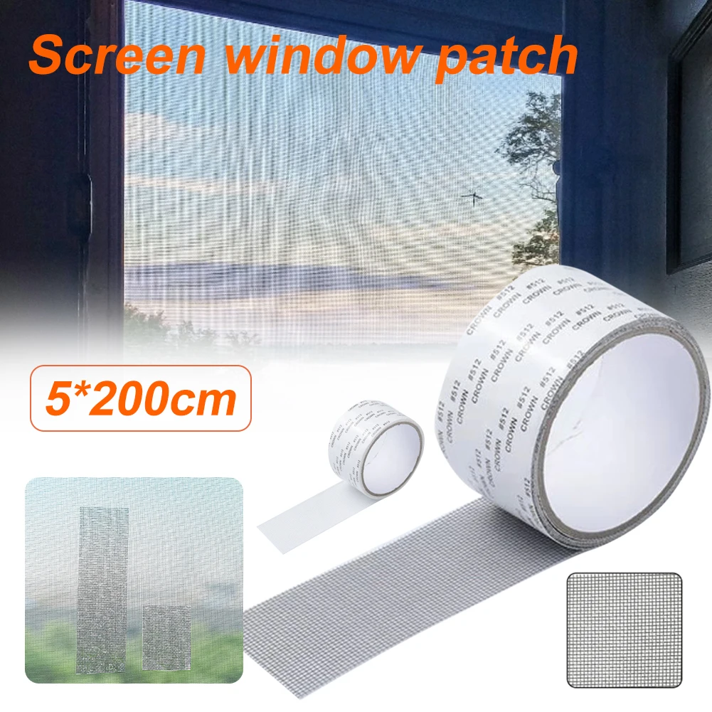 

5*200cm Screen Repair Tape 3 Layer Strong Adhesive Mosquito Window Net Repair Patch Fiberglass Covering Tape for Tears Holes