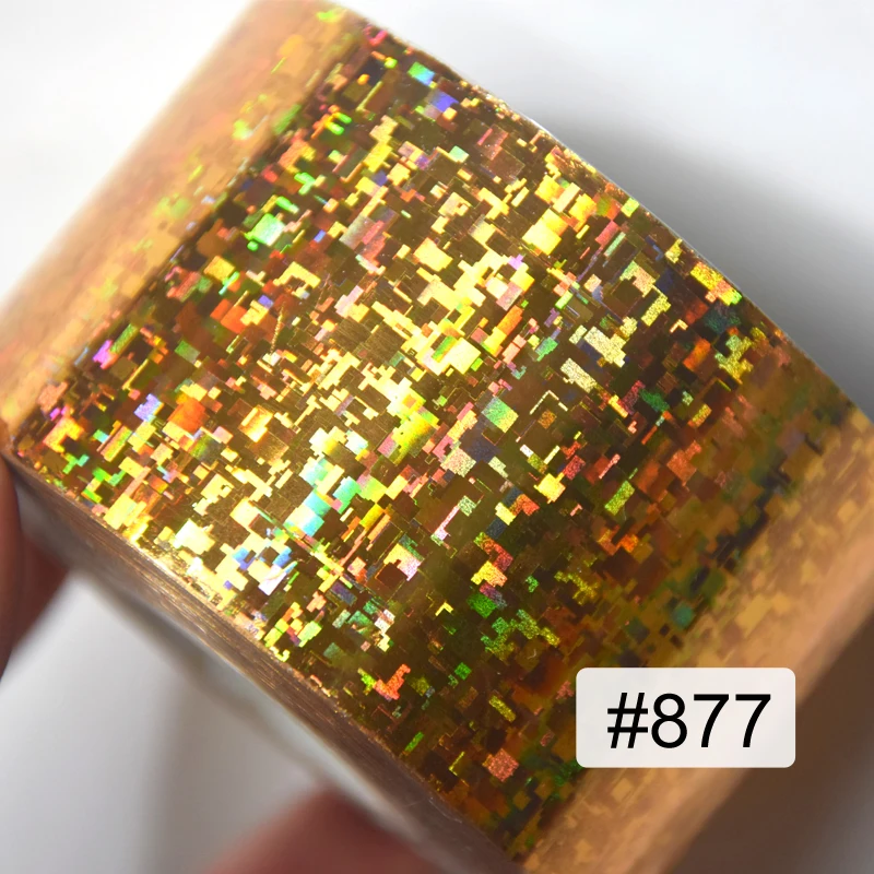 120 м Лазерная Серебряная Золотая переводная металлическая цветная наклейка для