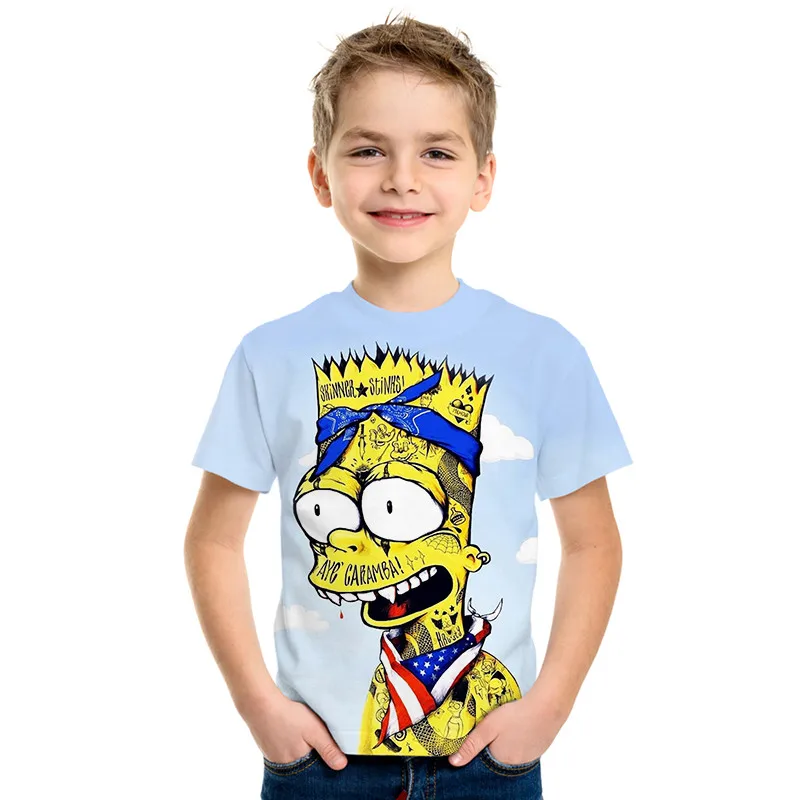 Футболка с объемным принтом из мультфильма футболка для мальчиков и девочек 3D