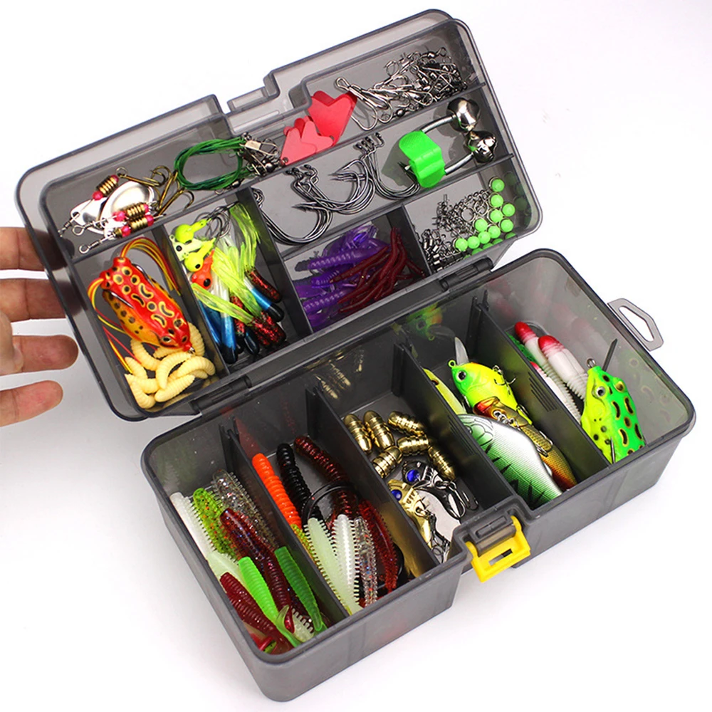 

168pcs Fishing Accessories Kit Fishing Lures Baits Crankbait Swimbaits Jig Hooks Fishing Gear Lures Kit Set with Tackle Box