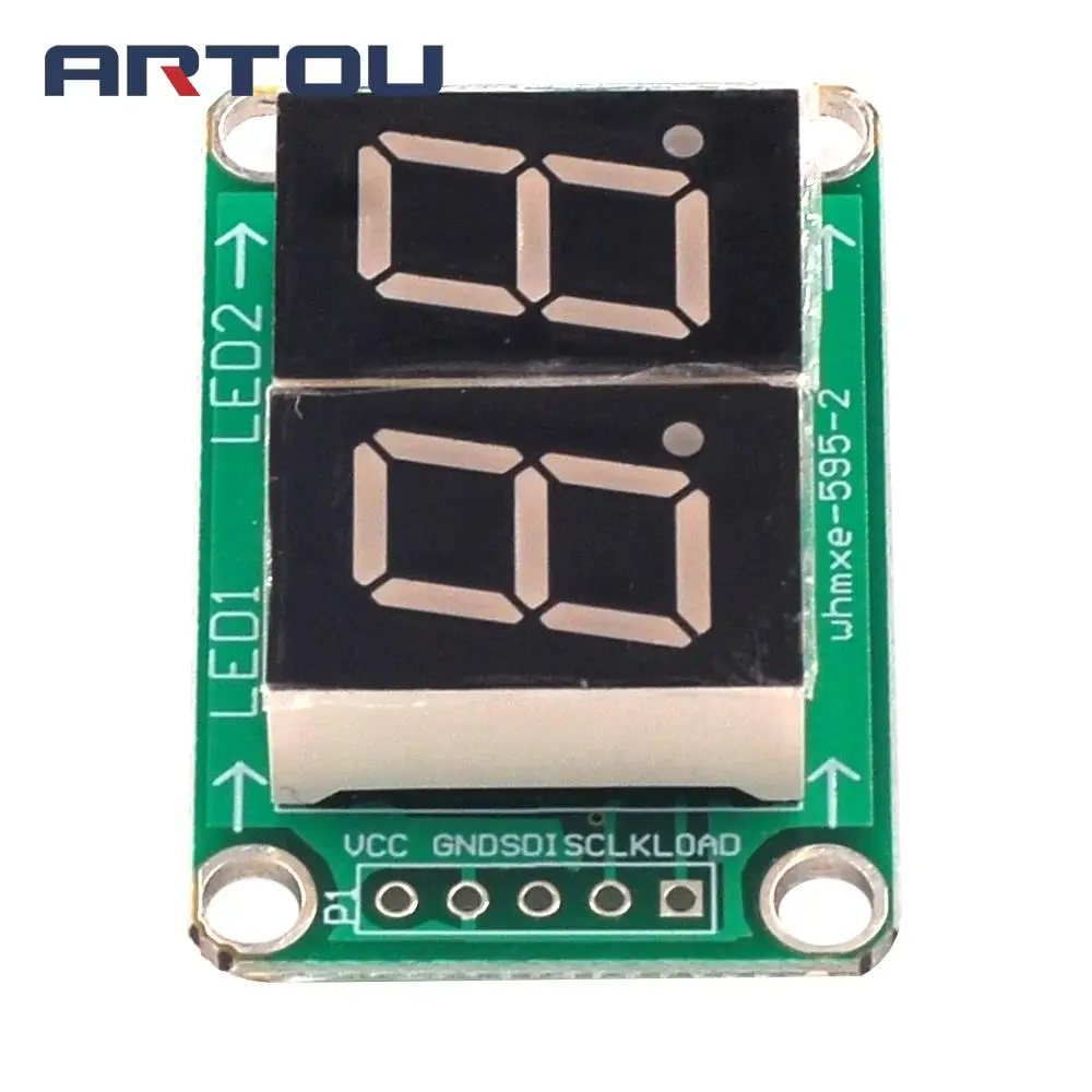 74HC595 Static Driving a 2 Segment Digital Display Module Seamless Can Series 0.5-inch 2-bright Red | Integrated Circuits