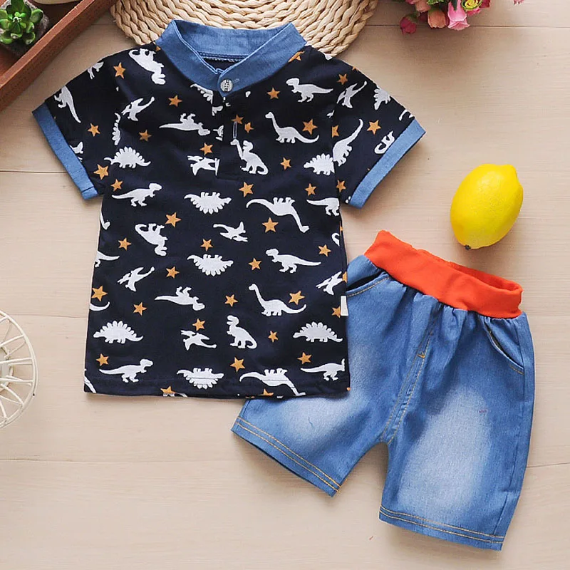 

Boys Clothing Sets Kids Summer Clothes Toddler Dinosaur Shirt Boy Baby Sport Suits Bebe Dino Tops Pants Tracksuit for 1-3 Year