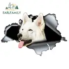 EARLFAMILY 13 см x 8,8 см белый швейцарский пастушья автомобиль наклейка рваный металлический домашний животный орнамент JDM окно автомобильный бампер Декор мотоцикл графика