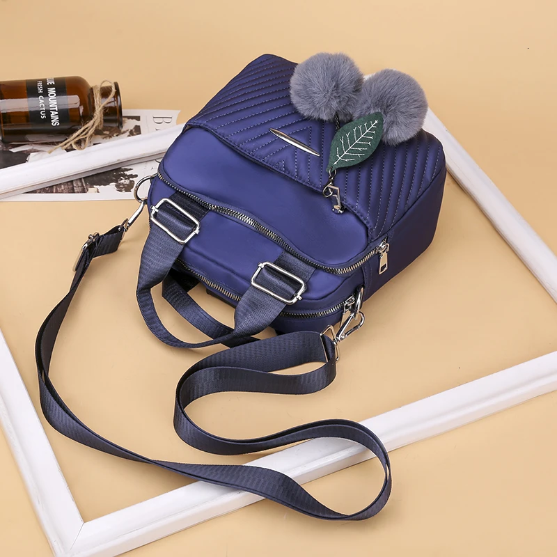 Women Backpack Female Hairball New Shoulder Bag Multi-purpose Casual Fashion Ladies Small Backpack Travel Bag For Girls Backpack