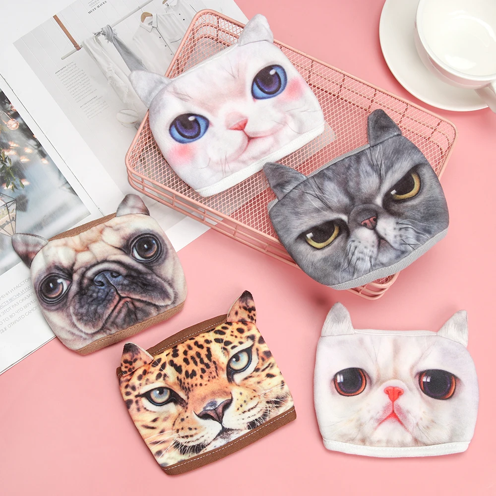 Пылезащитная маска для рта с 3d-изображением животных противозапотевающий и