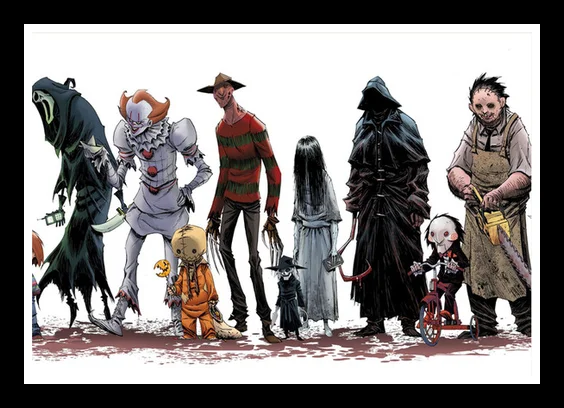 Великолепный JL Джейсон вурхез Фредди Крюгер классический ужас искусство