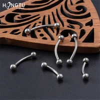 1pc g23 titanium eyebrow banana piercing ring curved barbell lip ring snug daith helix rook earring cartilage tragus jewelry 16g