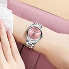 Элегантные кварцевые часы с браслетом, женские модные наручные часы с твердым стальным ремешком, светящийся указатель, водонепроницаемые часы для женщин 3ATM