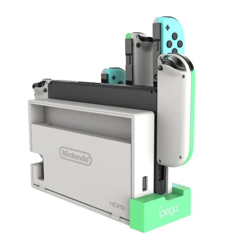 Новинка быстрое зарядное устройство с выключателем NS Joy Con 4 слотами Подставка для