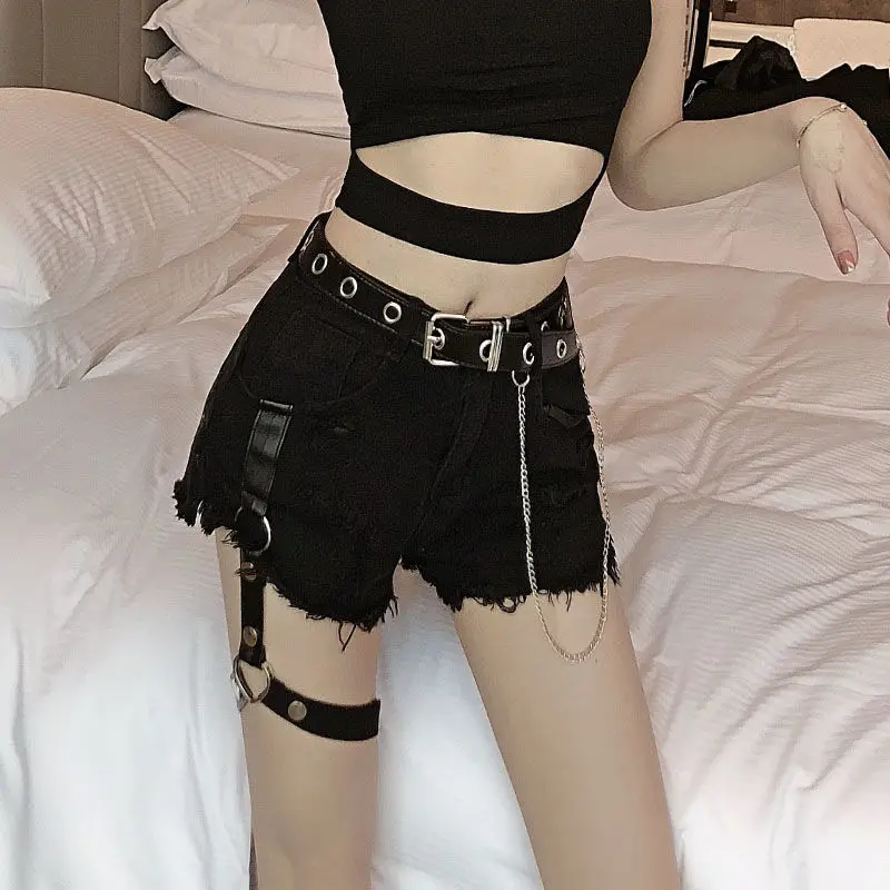 

Sexy Shorts for Women Exposed Belly High Waist Womens Clothing Plus Size Club Wear Summer Outfits Tassel Solid Printed