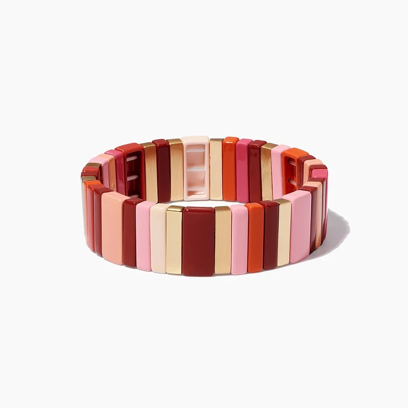 Эластичный Радужный Браслет из сплава в богемном стиле для мужчин и женщин