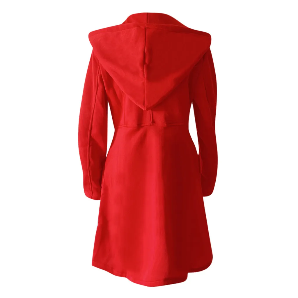 Зимнее женское пальто manteau femme, накидка с капюшоном, элегантное женское Шерстяное Пальто с карманами на талии, abrigo mujer casaco feminino