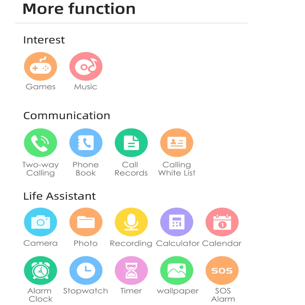Умные часы для детей 2G музыкальные игры 2 камеры функция SOS предотвращения потери