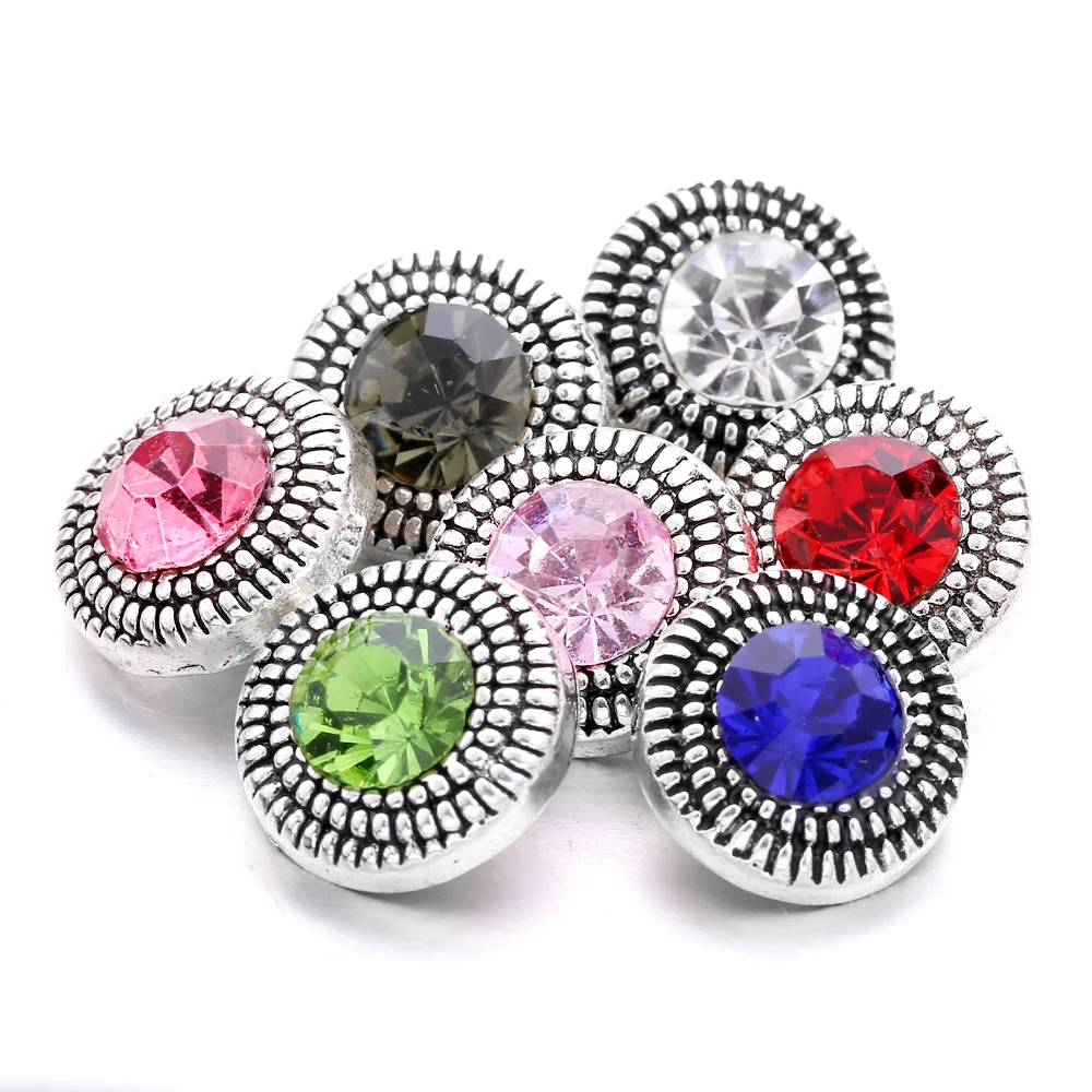 

10 шт./лот Кристалл 12 мм, металлические кнопки для женского браслета, металлические кнопки, серьги, ювелирные изделия