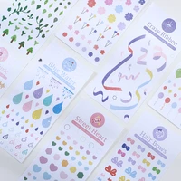 creative colorful decoration stickers cute cartoon ins painted waterproof pvc material stickers for diary and stationery