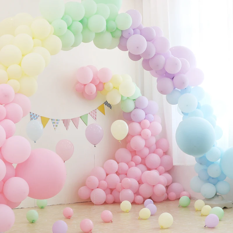 

100pcs/lot 5 Inch Macarons Color Double Layer Latex Round Inflatable Balloon For Birthday Party Decoration/Wedding/Engage