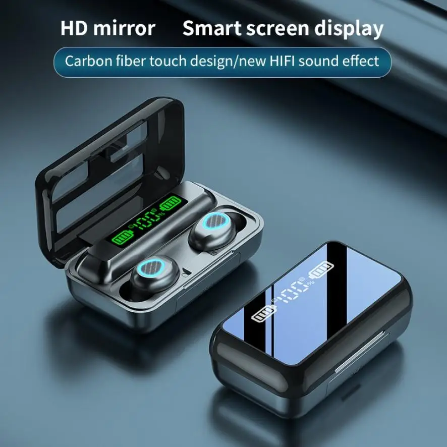 

Наушники с HD светодиодным дисплеем, Bluetooth 5,1, водонепроницаемые наушники, мини TWS игровая гарнитура с сенсорным экраном, беспроводные наушни...