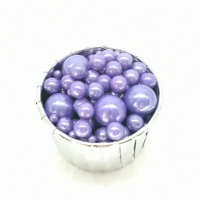 15 съедобных фиолетовых бусин жемчужные сахарные шарики конфетные украшение для