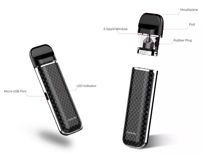 Smok Novo 2 VS Novo vape 800 мАч и 450 мАч батарея сетка 2 мл картридж Pod стартовый комплект 1.0ohm DC MTL электронная сигарета