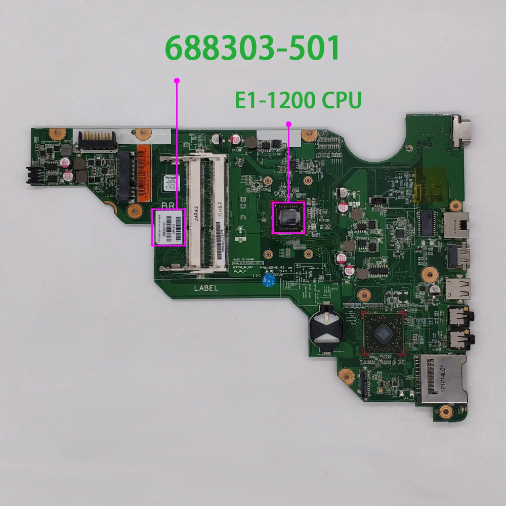 Оригинальная материнская плата для ноутбука 688303-501 688303-001 w E1-1200 CPU 010172W00-600-G HP 2000