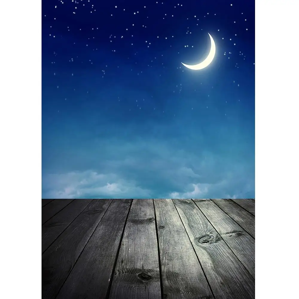 

Night Starry Sky Moon Photographic Backdrops Custom Photo Studio Photocall Background for Children Baby Portrait Photophone