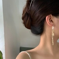 mihan 925 silver needle modern jewelry chain earrings new design asymmetrical crystal drop earrings for girl fine accessories