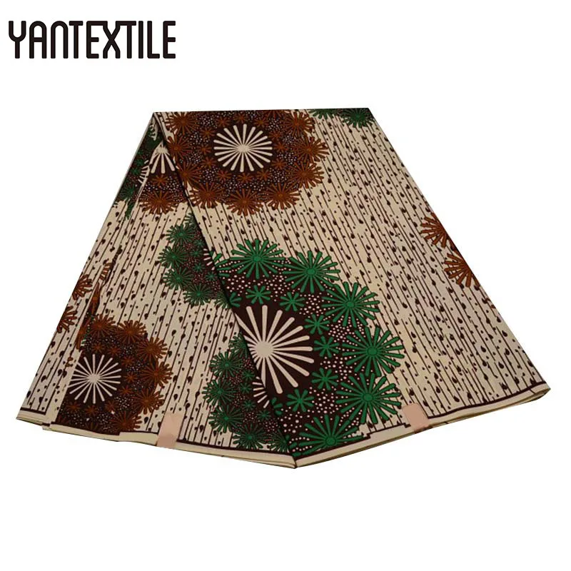 19040011 YANTEXTILE новая Анкара ткань Африканский Голландский Воск Принт Tissu Africain 3 ярдов настоящий воск Африканский батик ткань для свадебного платья - Цвет: 19040011
