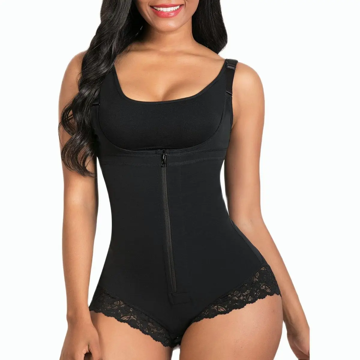 

original aveibee Shapewear for Women Tummy Control Fajas Colombianas Body Shaper Zipper Open Bust Bodysuit