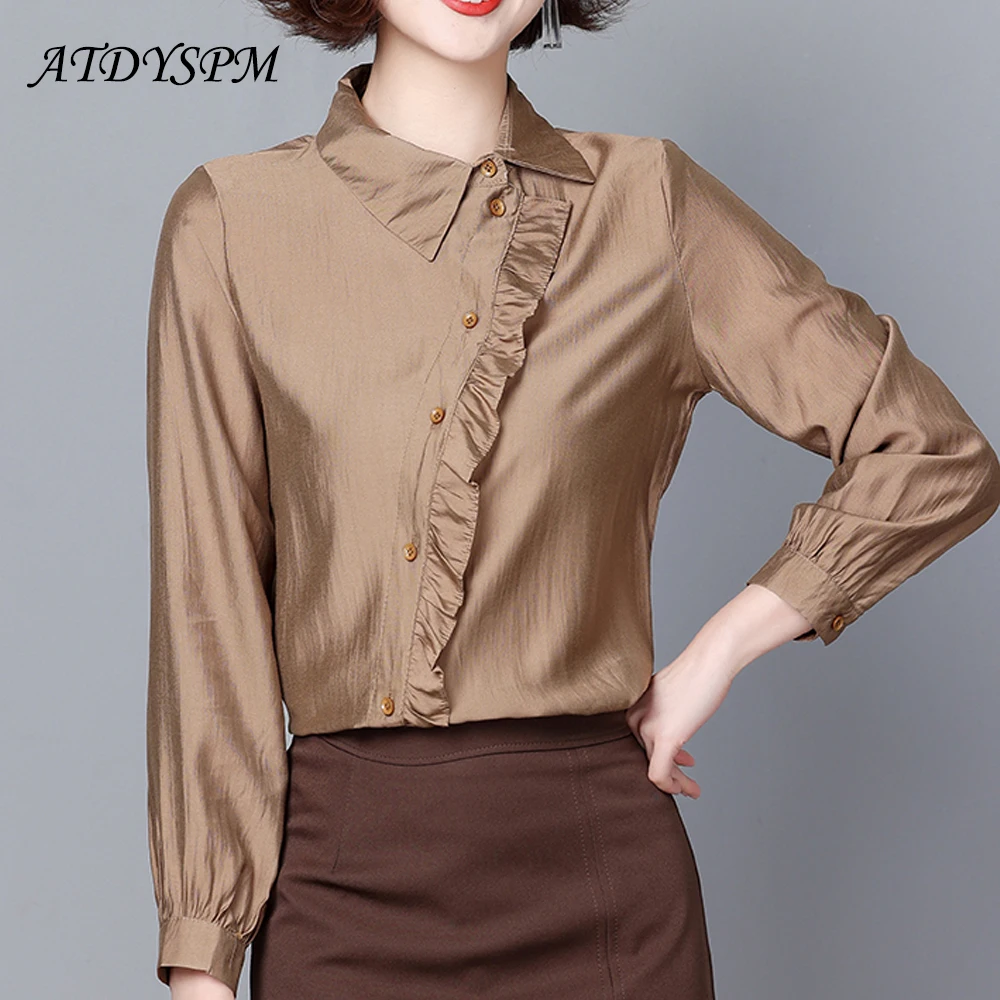 

Fashion Ruffled Irregular Design Shirts Blouses Womens Tops And Shirts Blusas Mujer De Moda 2022 Spring Casual Chiffon Shirts