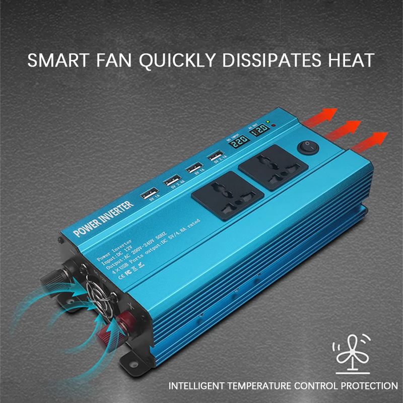Автомобильное зарядное устройство для инвертора 2000 Вт 12/24/48/60 В переменного тока