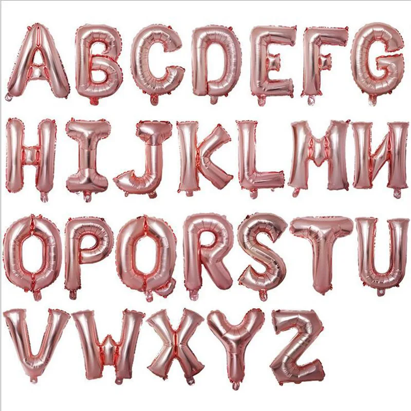

1pcs 40inch Rose Gold Letter Foil Balloon Script Alphabet Balloons Kit Globos Balony Baby Shower Party Wedding Favor Decoration