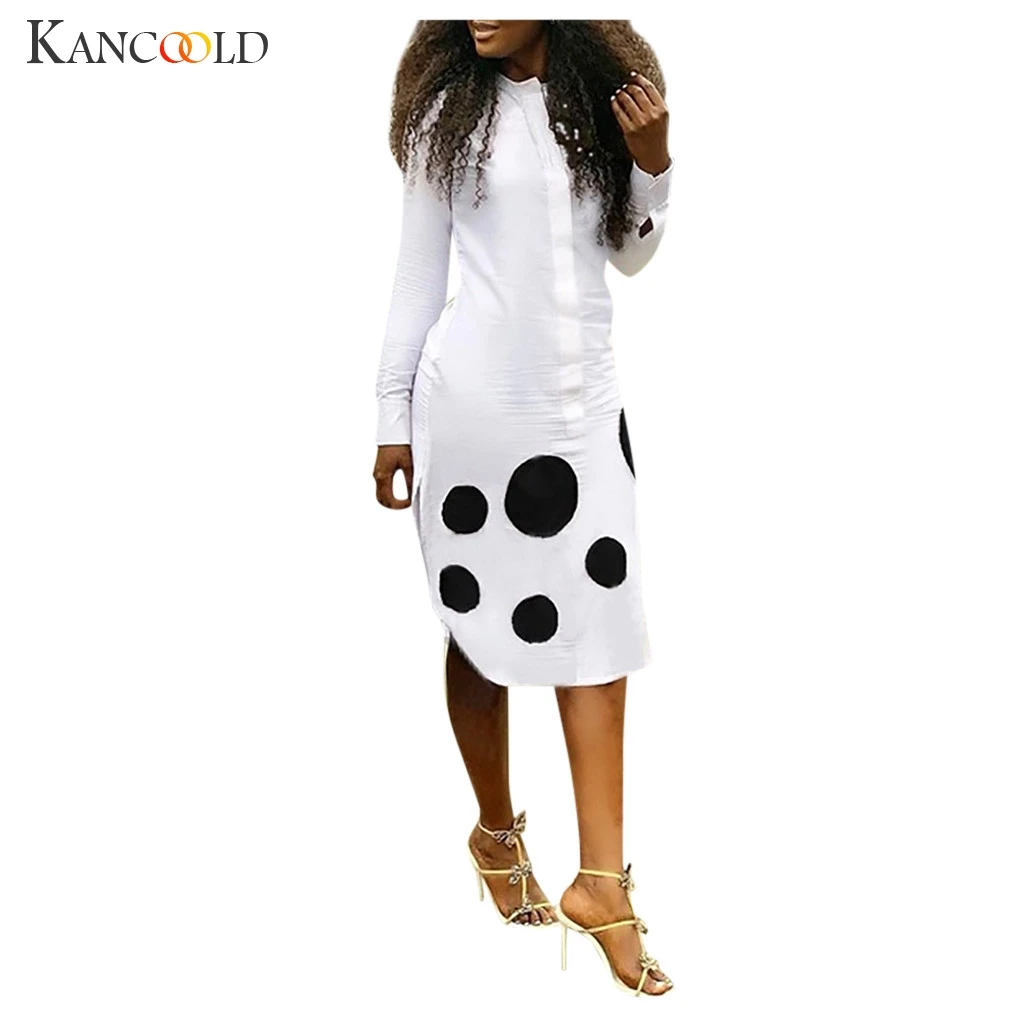 Женское платье KANCOOLD корейская мода с круглым вырезом Женская Осенняя