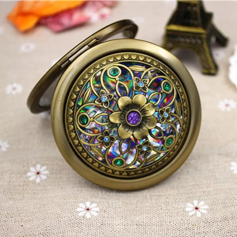 Лидер продаж складное карманное зеркало круглые компактные двухсторонние