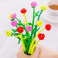 40pcs office learning signature pen creative cute cartoon simulation flower gel pens kawaii school supplies stationery