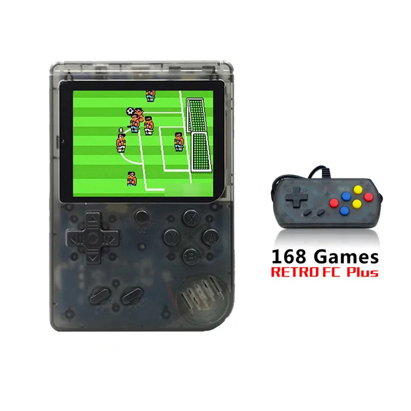 Transparent Black Портативный мини ретро портативные игровые консоли 8-битных игр 3,0-дюймовый Цвет ЖК-дисплей игровой плеер встроенный 168 видео игры Чехол для телефона в виде ретро-игровой консоли - Цвет: Transparent Black