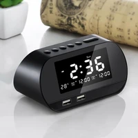 perpetual calendar alarm clock multifunctional digital dual usb lcd display phone charger electronic home snooze function office