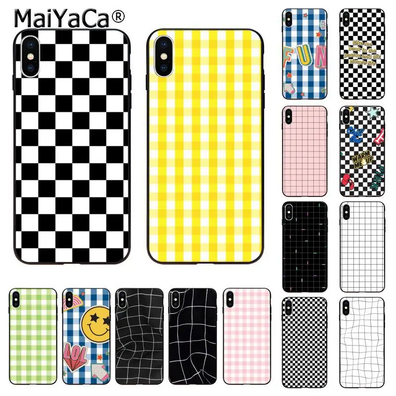 Чехол для телефона MaiYaCa с шахматной клеткой фото на заказ Apple iphone 11 pro 8 7 66S Plus X XS