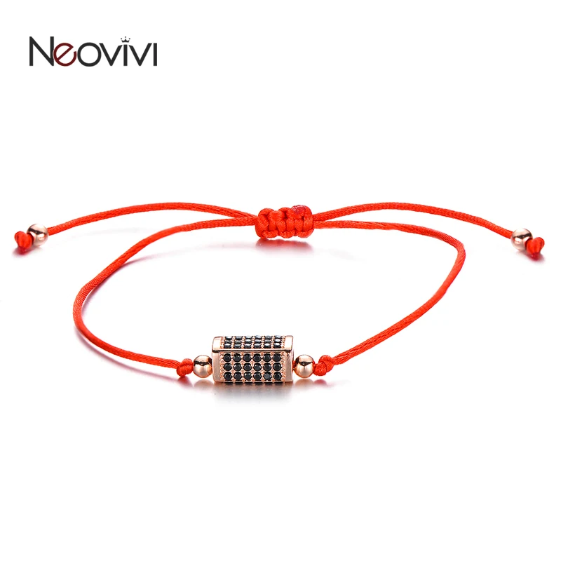 Neovivi прямоугольные трубчатые бусины браслет микро проложить Черный Циркон