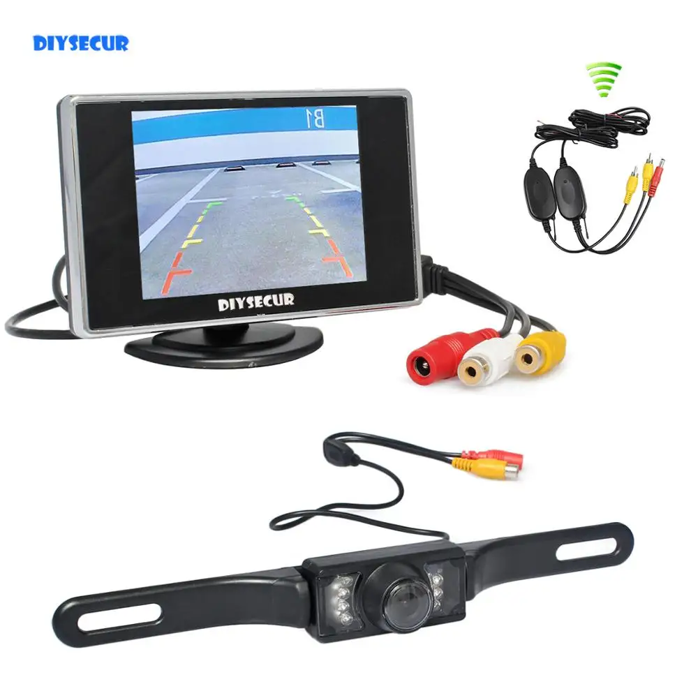 

DIYSECUR Wireless 3.5" TFT LCD Reverse Camera Car Monitor Rear View Kit Reversing IR Camera Parking Assistance System