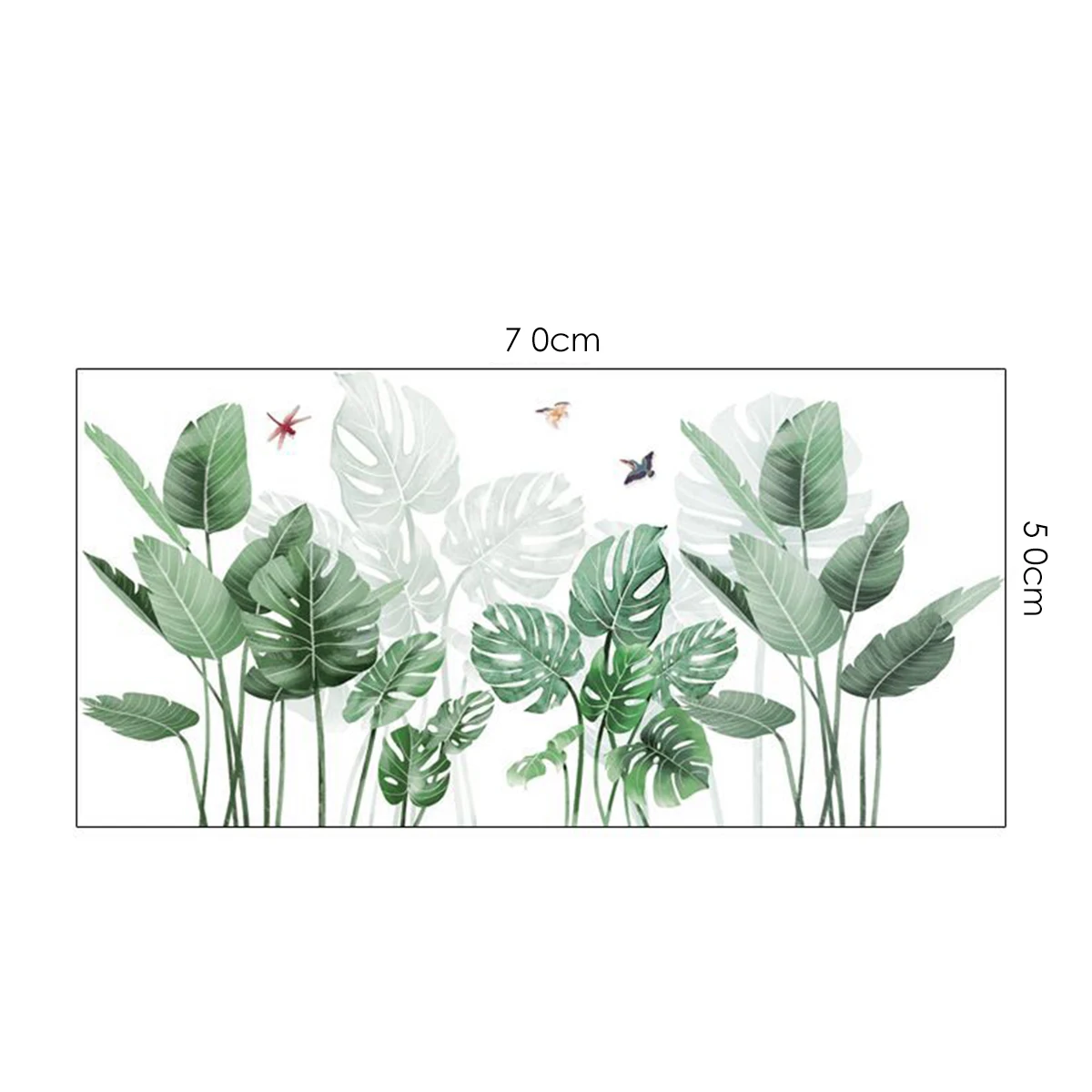Растения листья Наклейка на стену зеленые растения Окно домашний Декор