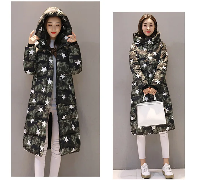 Hooded Colorful Winter Down Coat Jacket Long Warm Women Casaco Feminino Abrigos Mujer Invierno Parkas Outwear Coats Ru50