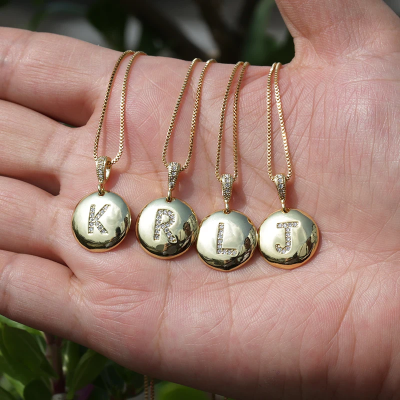 Модное женское золотое ожерелье с надписью 26 букв очаровательные ожерелья CZ