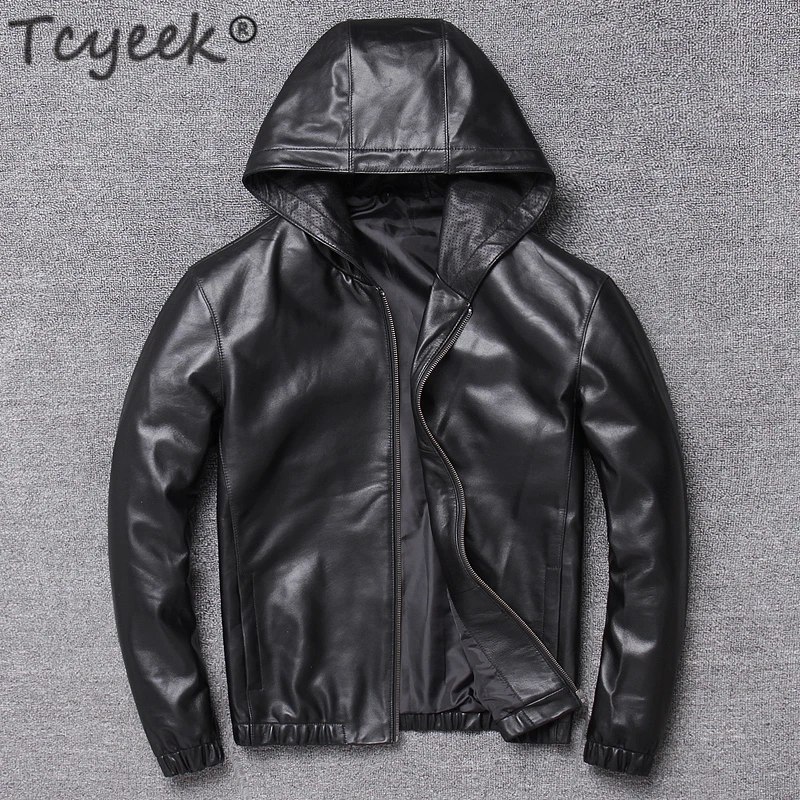 Новинка 2020 Брендовое Мужское пальто Tcyeek из 100% натуральной овчины на осень и зиму