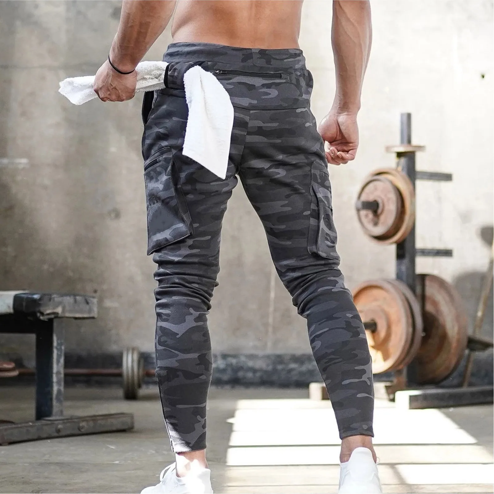 

Men Casual Joggers Pants Solid Thin Cargo Sweatpants Male Multi-pocket Trousers New Mens Sportswear Hip Hop Zipper Pencil Pants