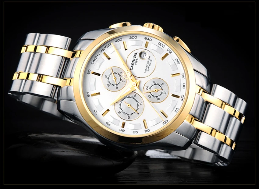 Карнавальные мужские классические автоматические механические часы, мужские роскошные деловые часы, мужские Модные повседневные наручные часы, мужские часы