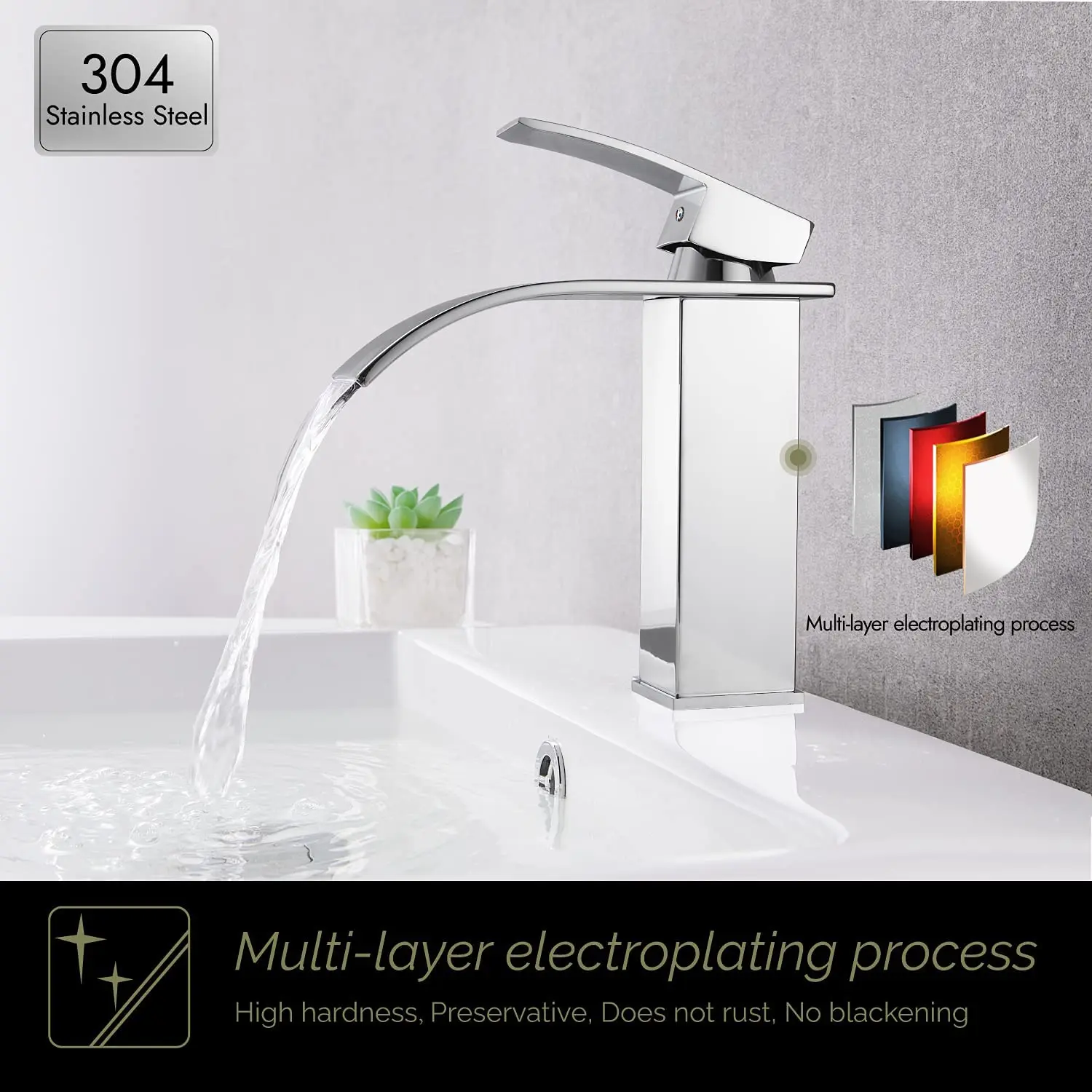 Смеситель TAICUTE водопад кран для раковины с одной ручкой горячей и холодной воды