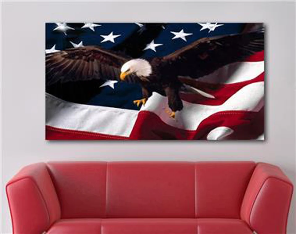 

5D DIY Алмазная картина, американский флаг, культура, вышивка, полный квадрат, дрель, вышивка крестом, мозаика, горный хрусталь, Орел, летающие п...