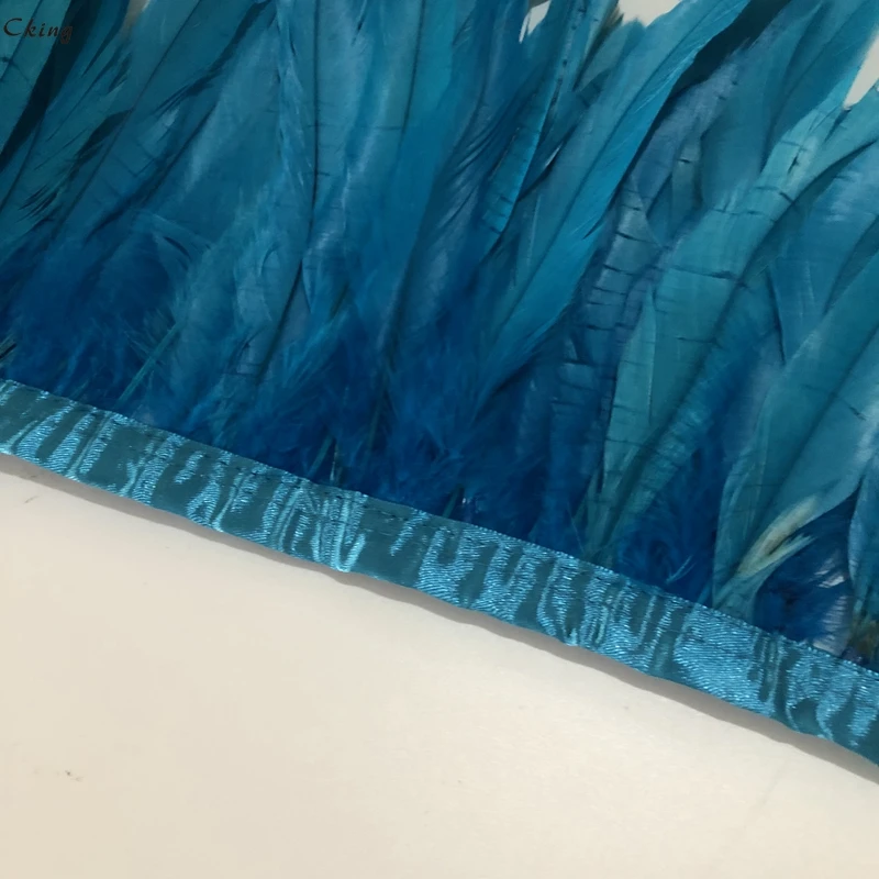 15-20 см оболочка перо отделка Бирюзовый синий окрашенные настоящие и натуральные