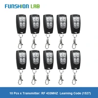 10 pcs universal wireless 4 buttons 433mhz rf transmitter remote control for gate garage door opener learning code key fob diy